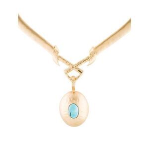 STEPHANIE KANTIS Gold Plated Blue Stone Collar Necklace